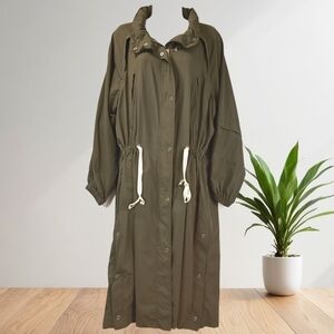 Zara TRF Green Water Resistant Parka Coat , Size S-M